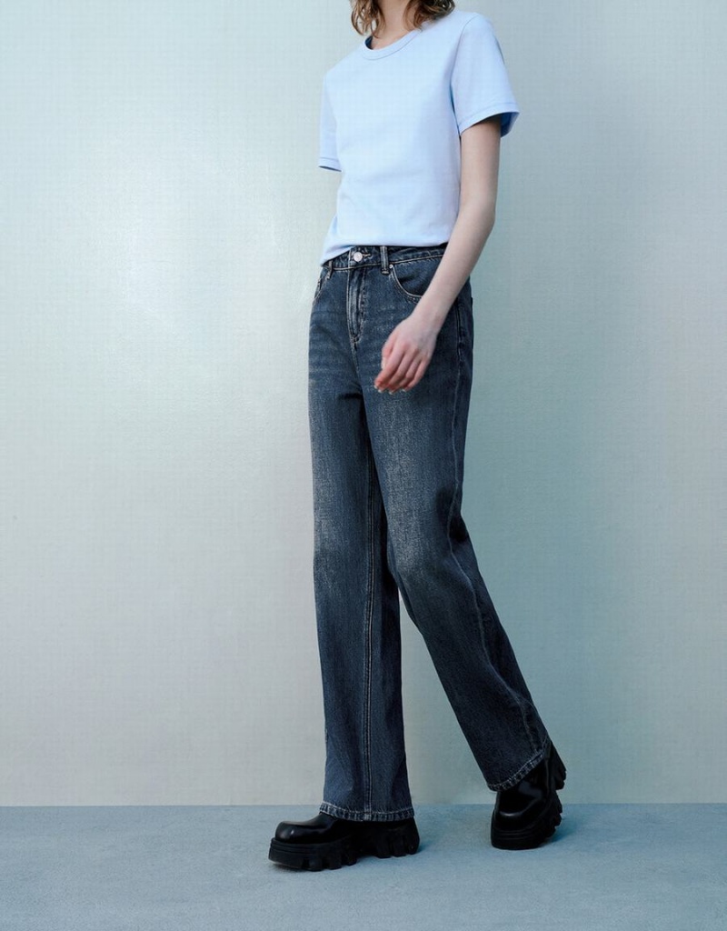Jeans Urban Revivo Anchos-Leg Mujer Azules | BCL1884DD