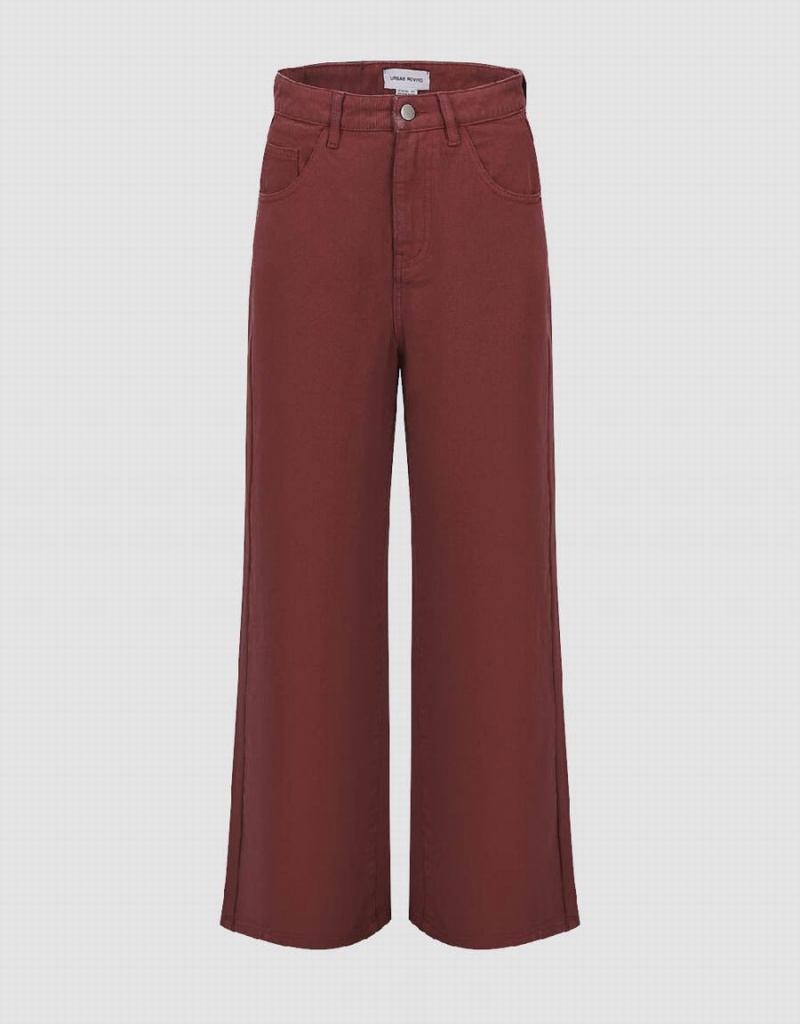 Jeans Urban Revivo Anchos-Leg Mujer Rojos | UVI5577CP