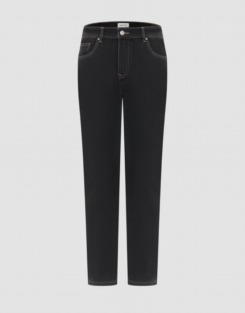 Jeans Urban Revivo Directo Fit Hombre Negros | TPO9016VU