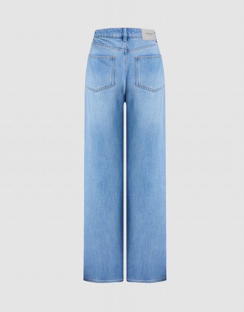Jeans Urban Revivo Directo Fit Mujer Azules | TBQ8113GD