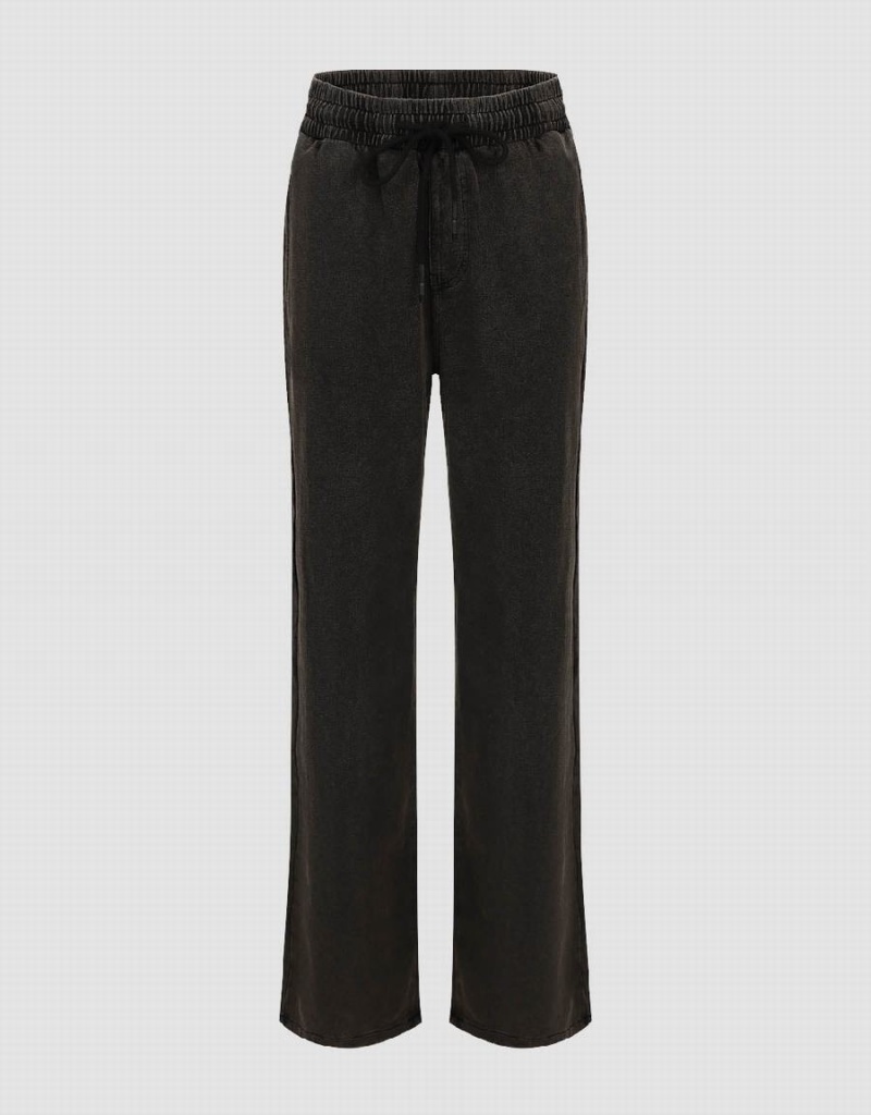 Jeans Urban Revivo Drawstring Cintura Directo Mujer Marrom | ZGY4471IQ