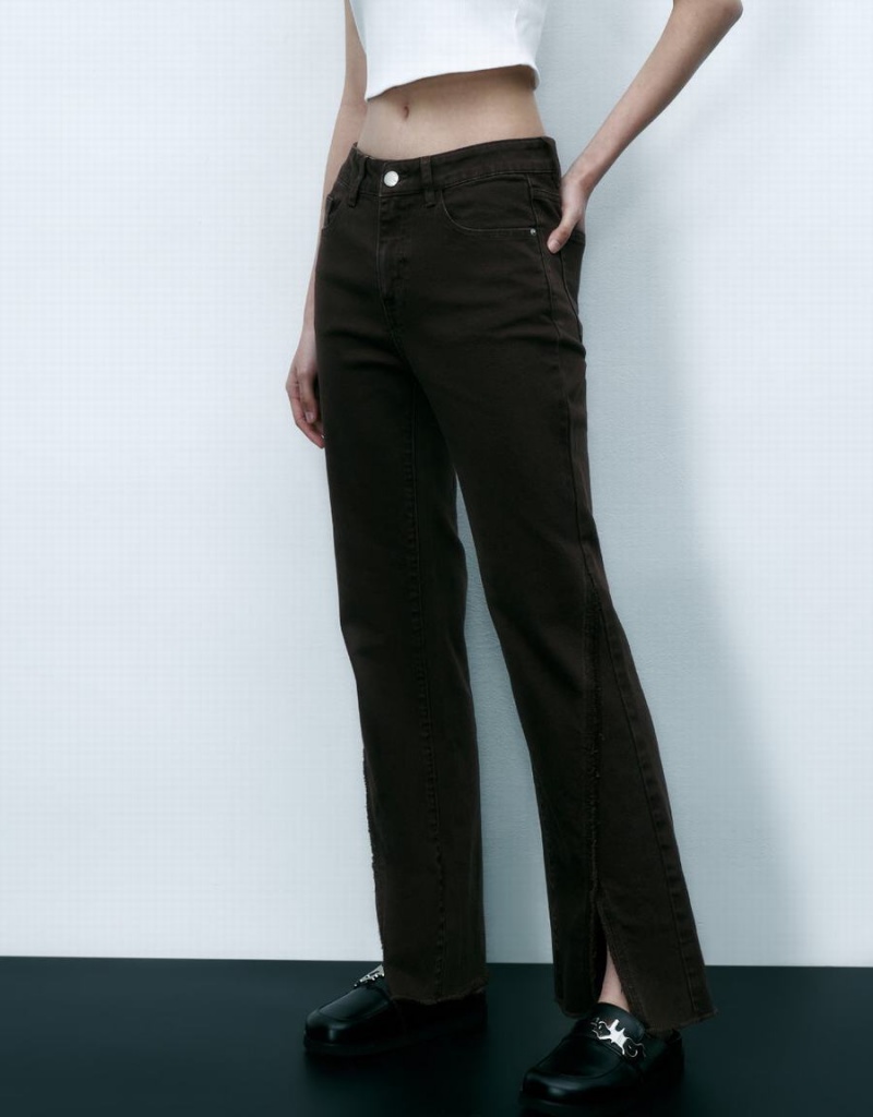 Jeans Urban Revivo Flare Mujer Marrom | JHF7064HU