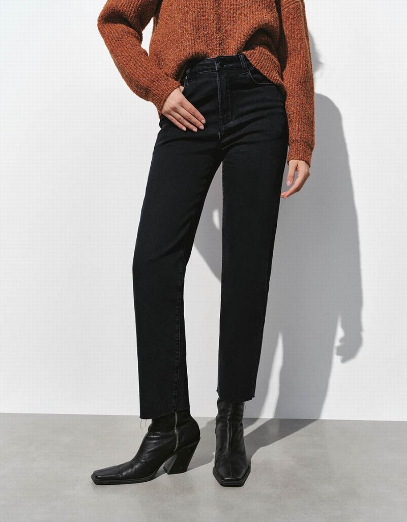 Jeans Urban Revivo Raw Hem Directo Mujer Negros | FHC123QU