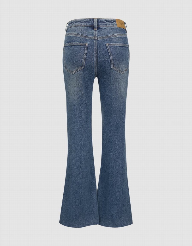 Jeans Urban Revivo Raw Hem Flare Mujer Azules | NCK4416VJ
