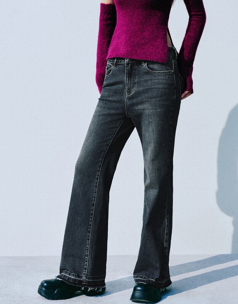 Jeans Urban Revivo Raw Hem Flare Mujer Azules | MIU4376AW
