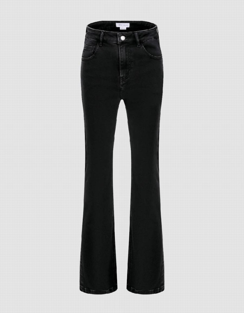 Jeans Urban Revivo Split Hem Flare Mujer Negros | VOT4317CK