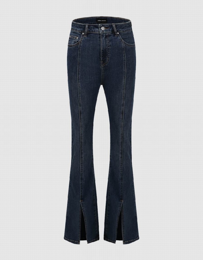 Jeans Urban Revivo Split Hem Flare Mujer Azules | VVA8353TL