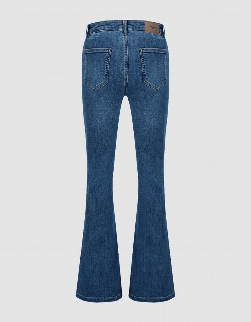 Jeans Urban Revivo Split Hem Flare Mujer Azules | QDD138LQ