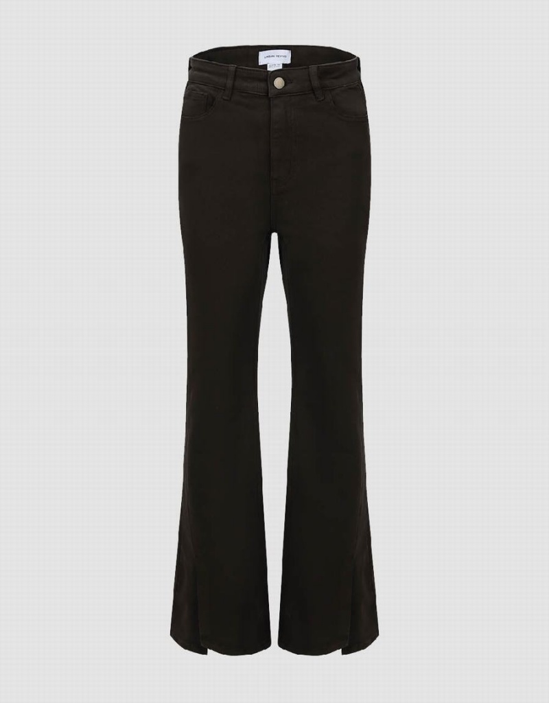 Jeans Urban Revivo Split Hem Flare Mujer Marrom | OKD2255QF