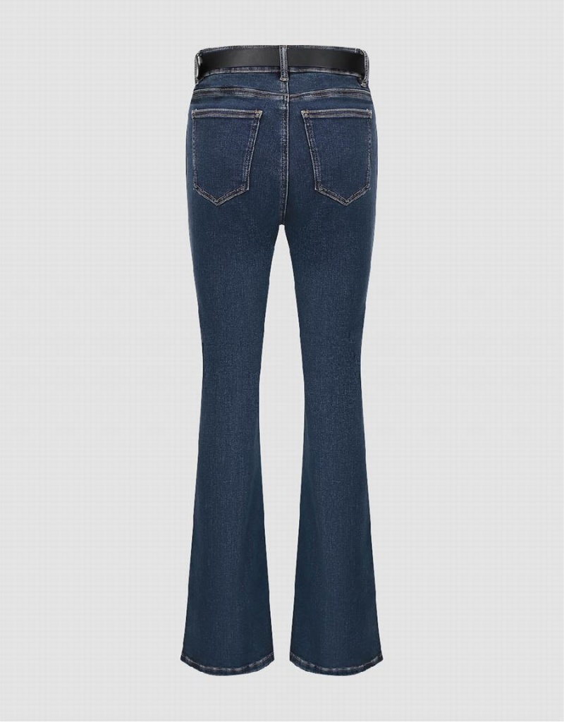 Jeans Urban Revivo Split Hem Flare With Belt Mujer Azules | IOR8240IF