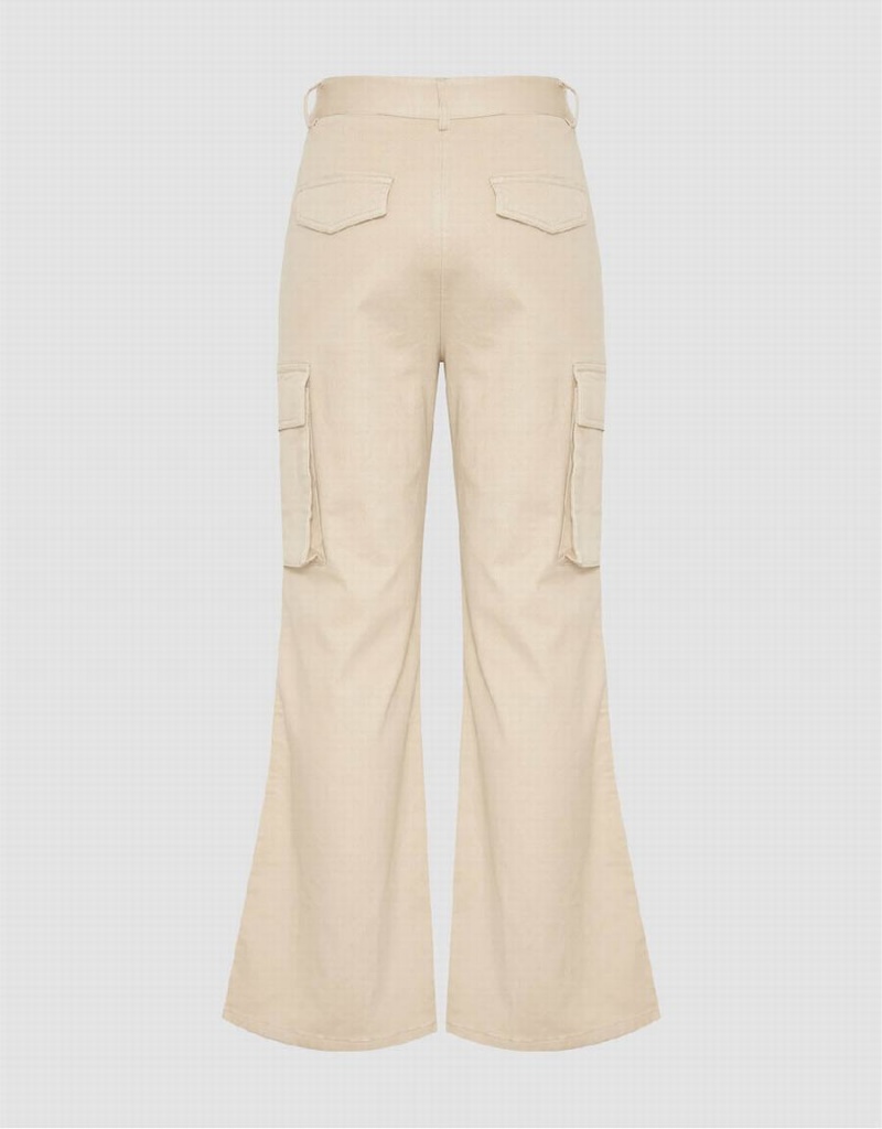 Pantalon Urban Revivo Anchos-Leg Mujer Kaki | CHU978YO