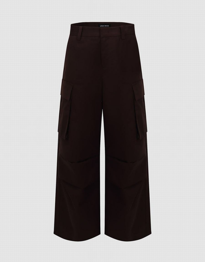 Pantalon Urban Revivo Anchos-Leg Mujer Marrom | AHJ1036WY