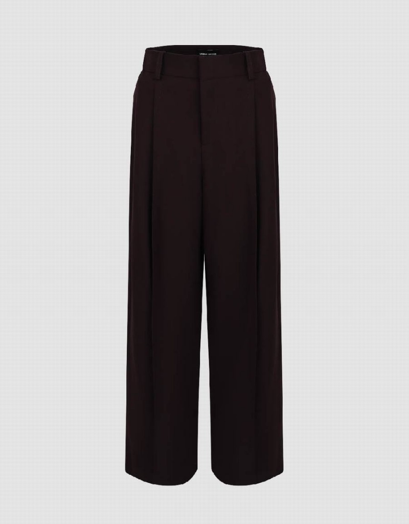 Pantalon Urban Revivo Anchos-Leg Mujer Morados | IGD4932XX