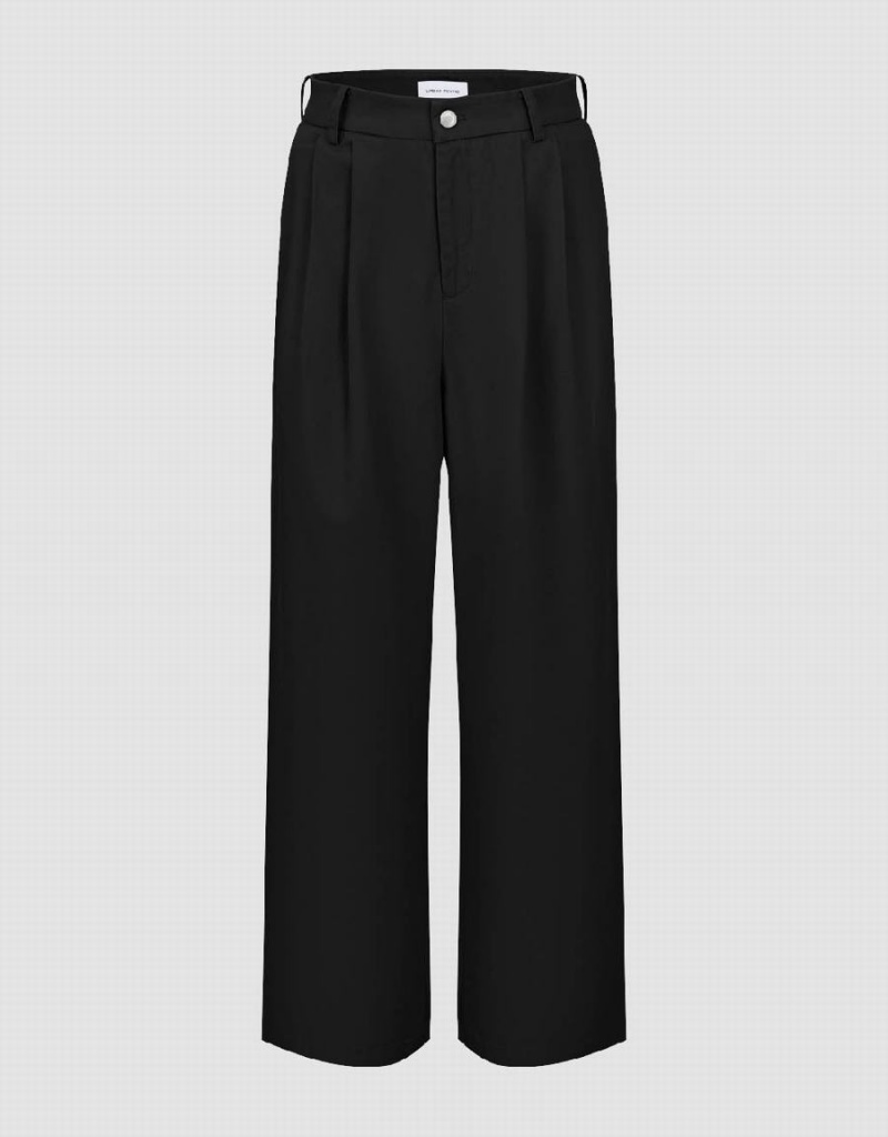 Pantalon Urban Revivo Anchos-Leg Mujer Negros | DST8313LT