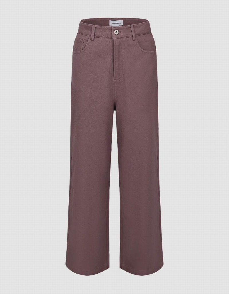 Pantalon Urban Revivo Anchos-Leg Mujer Rosas | EIA7160PW