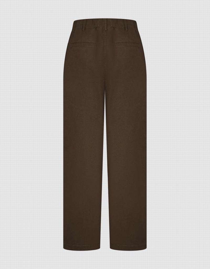 Pantalon Urban Revivo Anchos-Leg With Rope Mujer Marrom | XTA7984HB