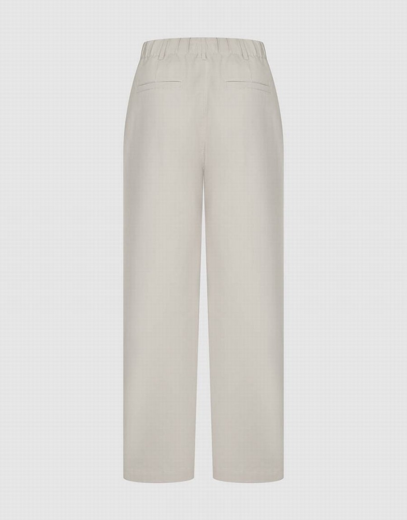 Pantalon Urban Revivo Anchos-Leg With Rope Mujer Blancos | WST6641QH