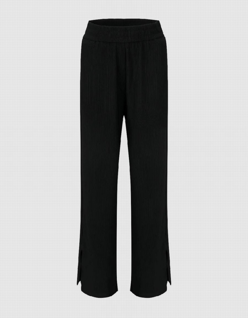 Pantalon Urban Revivo De Punto Directo Mujer Negros | CMA2078MU