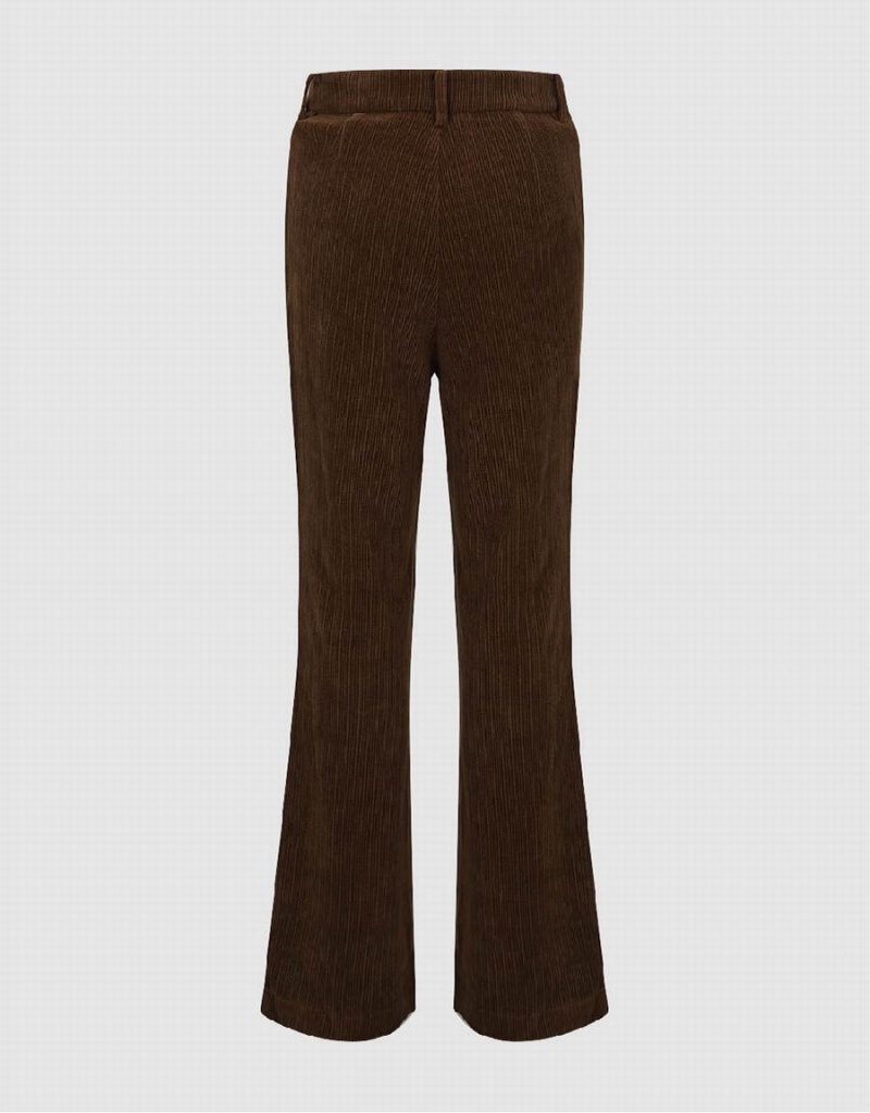 Pantalon Urban Revivo De Punto Flare Mujer Marrom Oscuro | MGL9795PL