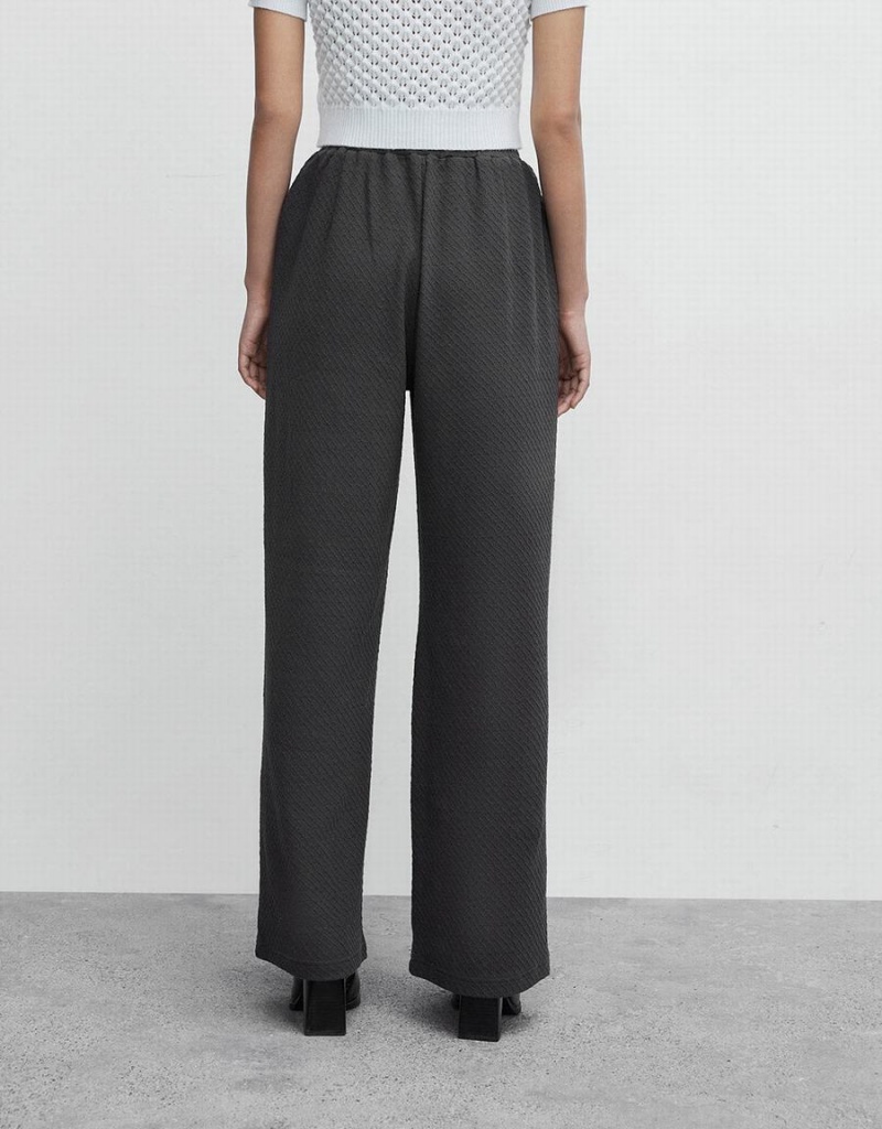 Pantalon Urban Revivo De Punto Textured Anchos Leg Mujer Grises | KSV2313SN