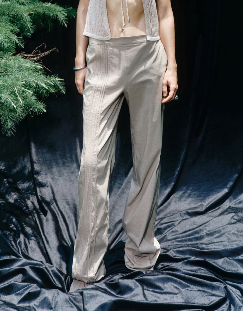 Pantalon Urban Revivo Directo Mujer Grises | RHM1054QJ