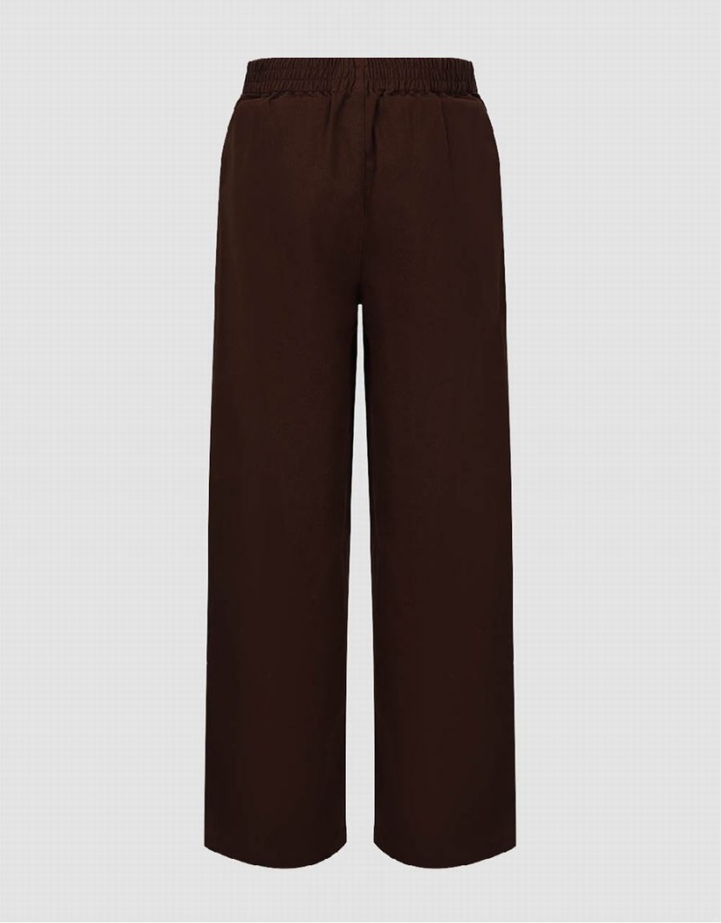 Pantalon Urban Revivo Directo Mujer Marrom Oscuro | NII9998PW