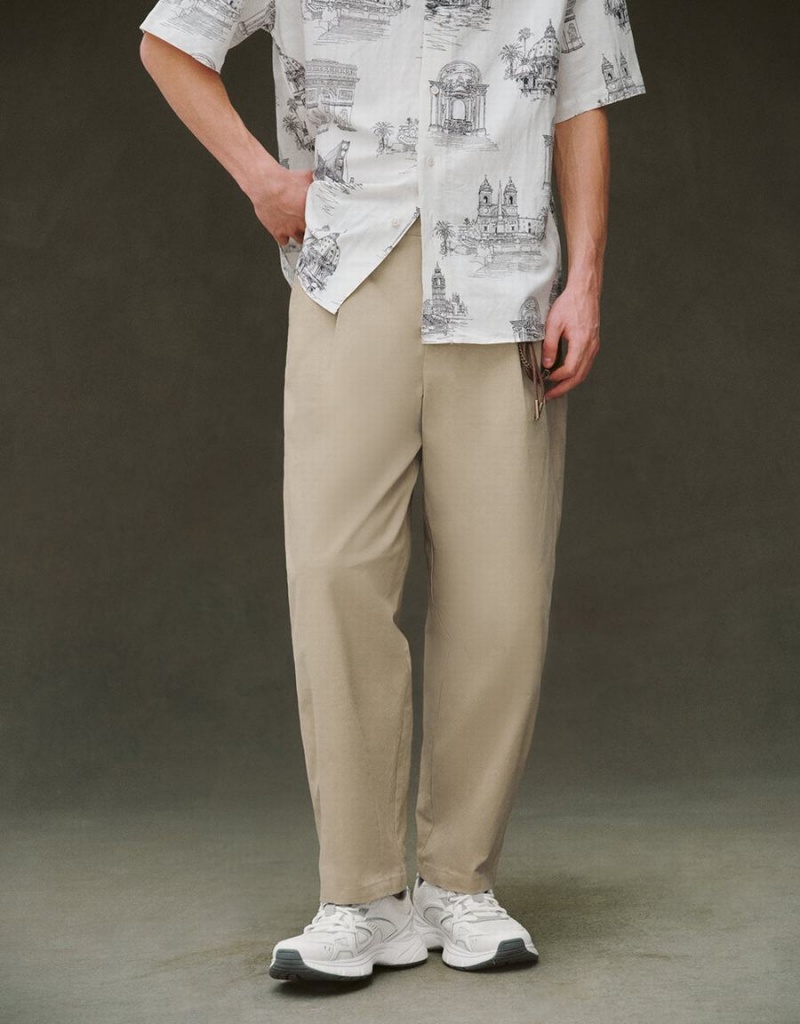 Pantalon Urban Revivo Directo With Rope Hombre Kaki | LYL5111RZ