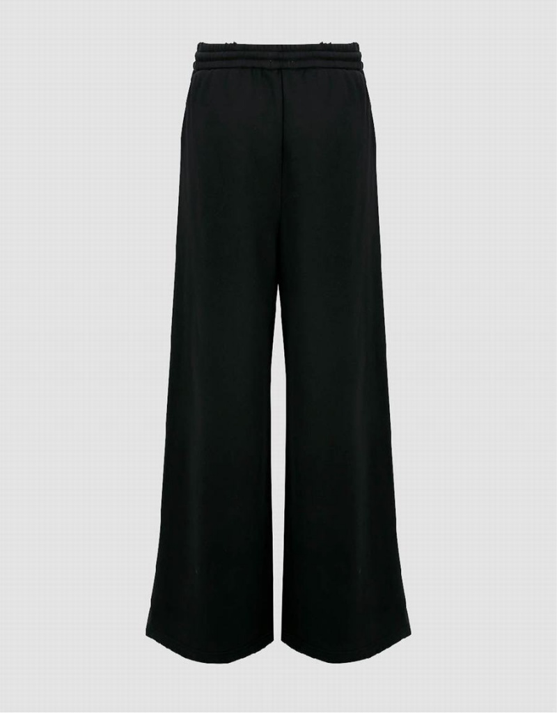 Pantalon Urban Revivo Drawstring Cintura De Punto Anchos-Leg Mujer Negros | LJG9136GD