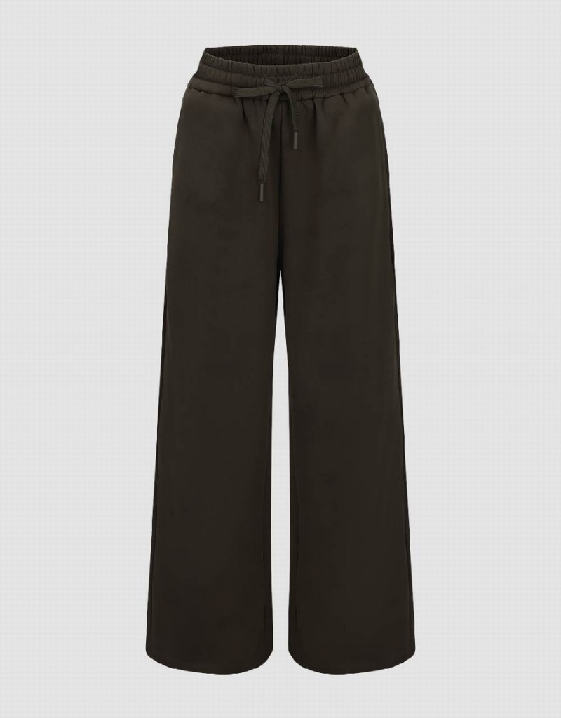 Pantalon Urban Revivo Drawstring Cintura De Punto Directo Mujer Verdes | IWD5941NU