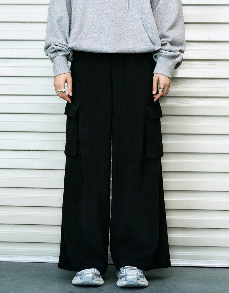 Pantalon Urban Revivo Drawstring Cintura De Punto Directo Mujer Negros | JGY8442FH