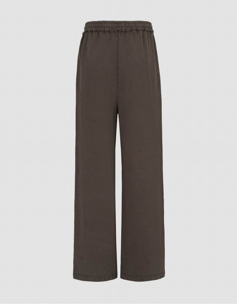 Pantalon Urban Revivo Drawstring Cintura De Punto Directo Mujer Marrom Oscuro | AOI1150AS