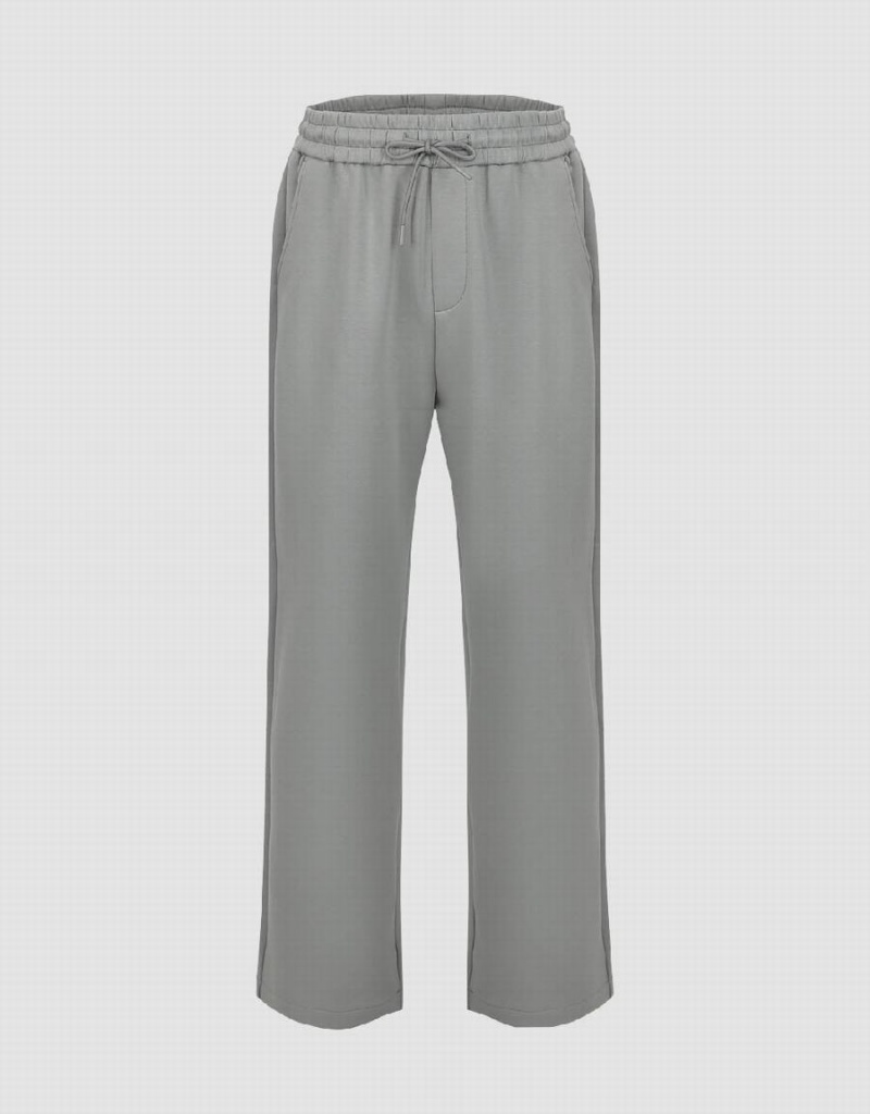 Pantalon Urban Revivo Drawstring Cintura De Punto Carrot Fit Hombre Grises Claro | ARJ6350NG