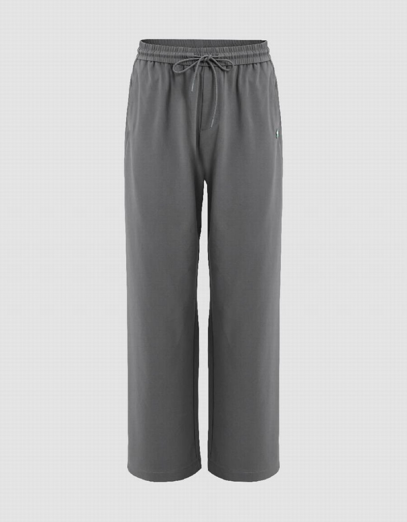 Pantalon Urban Revivo Drawstring Cintura Anchos-Leg Loose Hombre Grises | QKC2110TA