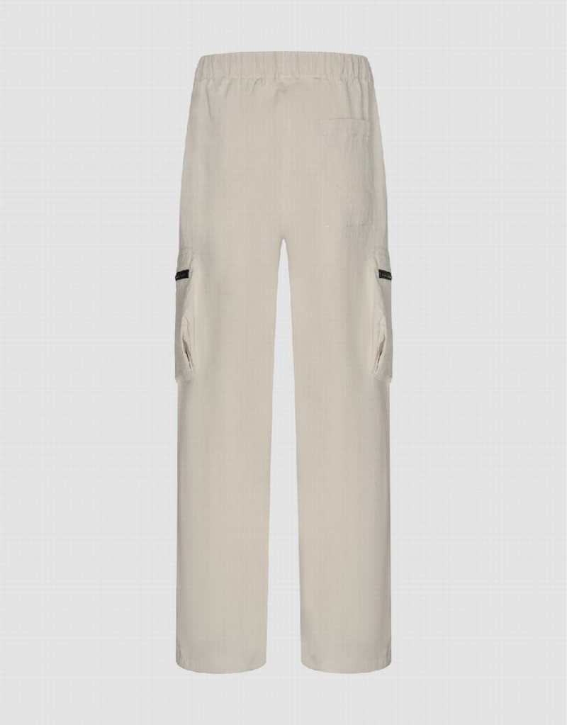 Pantalon Urban Revivo Drawstring Cintura Directo Hombre Kaki | TOT4815MG