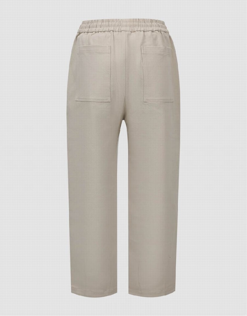 Pantalon Urban Revivo Drawstring Cintura Directo Hombre Kaki | CLR313QK