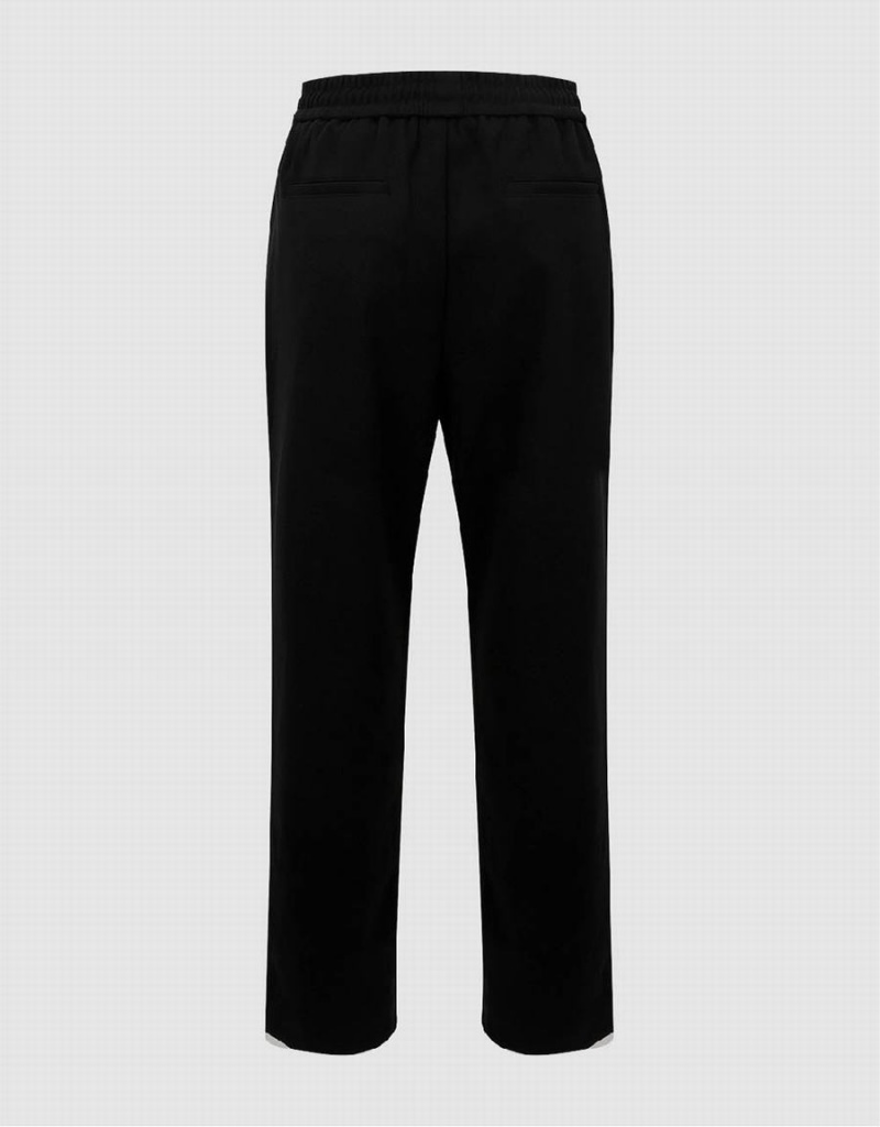 Pantalon Urban Revivo Drawstring Cintura De Punto Carrot Fit Hombre Negros | JGX246GZ