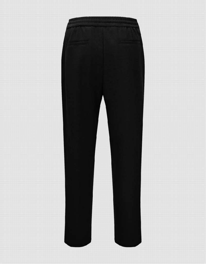 Pantalon Urban Revivo Drawstring Cintura De Punto Carrot Fit Hombre Negros | WCJ2359WT