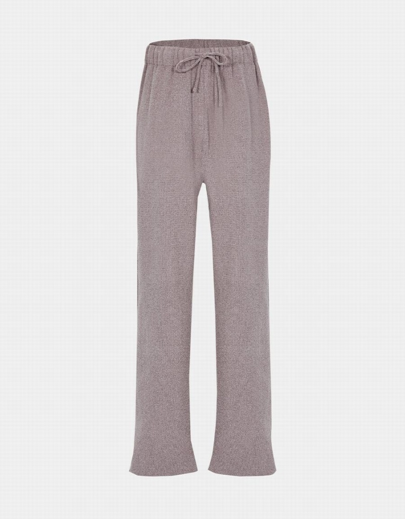 Pantalon Urban Revivo Drawstring Directo Leg Knit Mujer Grises Claro | TFM7695ZA