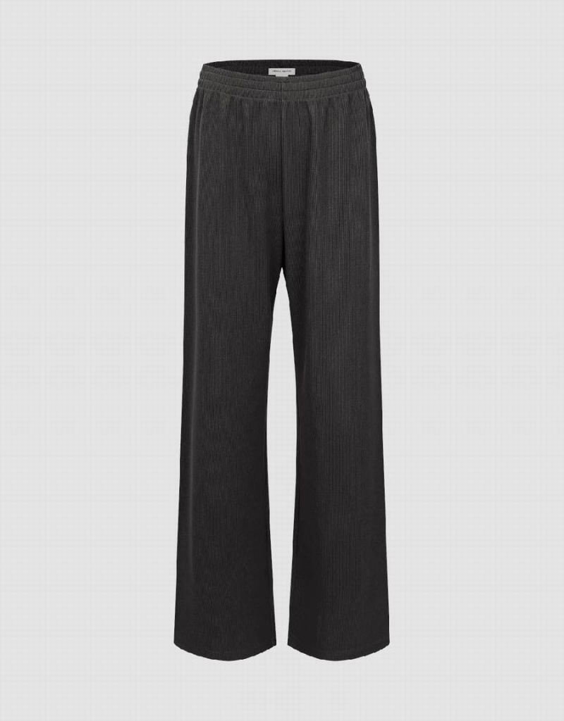 Pantalon Urban Revivo Elastic Cintura De Punto Directo Mujer Negros | XHT367KY