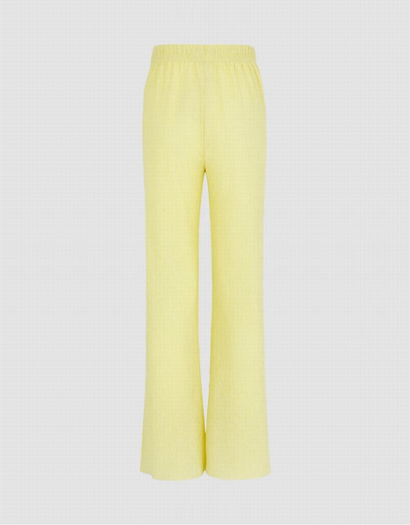 Pantalon Urban Revivo Elastic Cintura De Punto Flare Mujer Amarillos | HVU3859AL