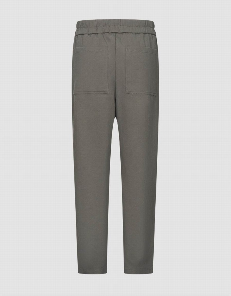 Pantalon Urban Revivo Elastic Cintura De Punto Directo Hombre Grises | POT5568ZV