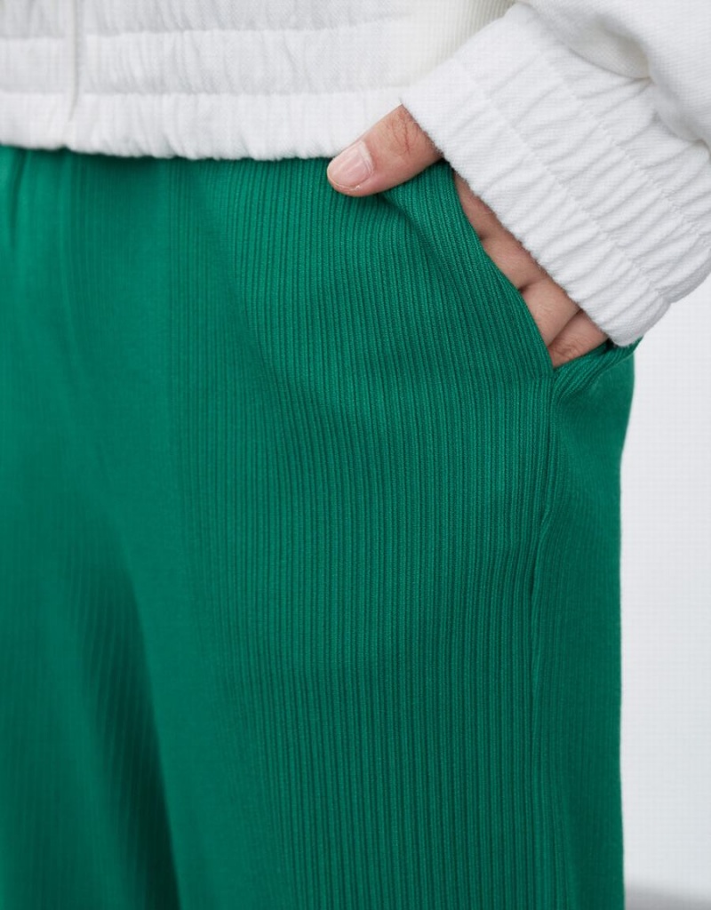 Pantalon Urban Revivo Elastic Cintura Directo Mujer Verdes | VKV6773CU