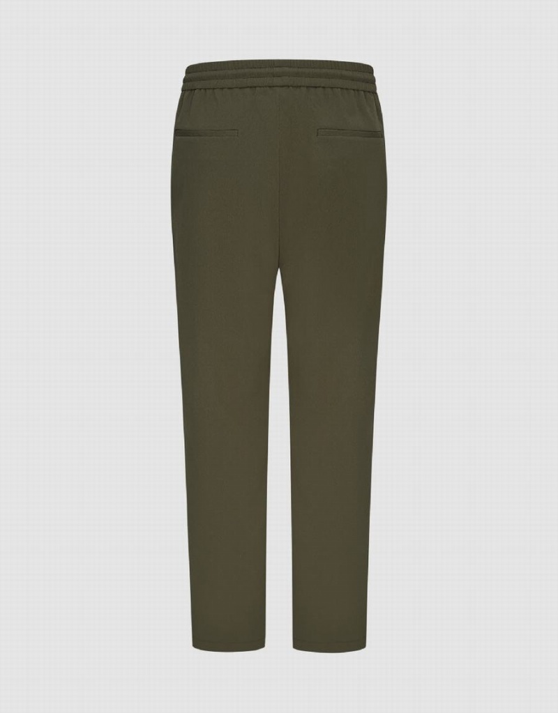 Pantalon Urban Revivo Elastic Cintura Directo Hombre Verdes | ZFC1115JO