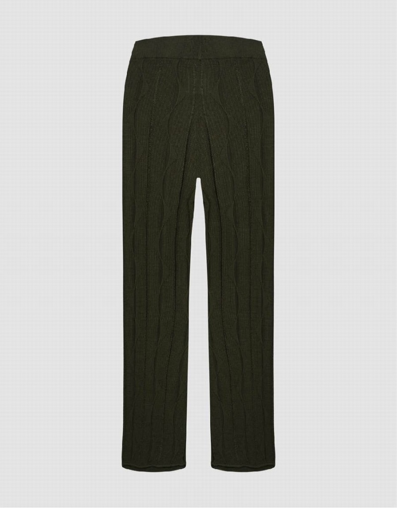 Pantalon Urban Revivo Embossed Flare De Punto Mujer Grises Oscuro | NCQ7912IO