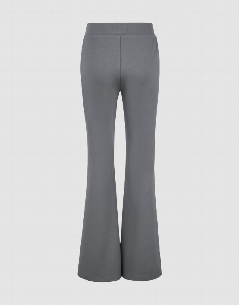 Pantalon Urban Revivo Flaco Cropped Flare Mujer Grises Oscuro | ANS2272LZ