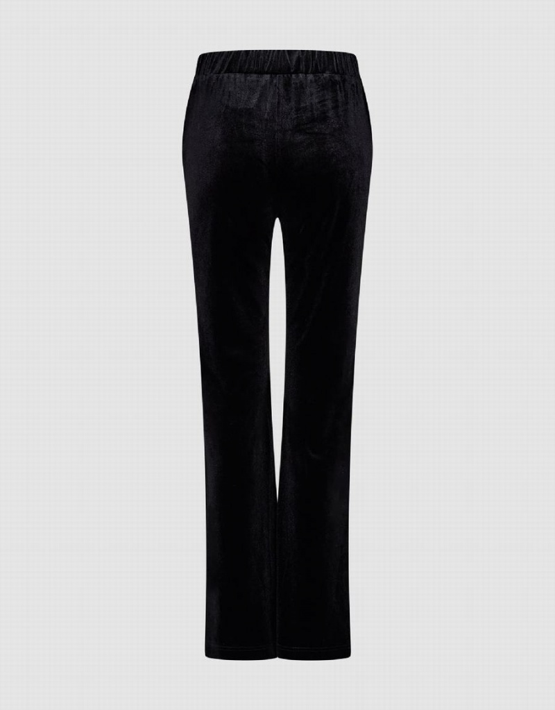 Pantalon Urban Revivo Flaco Directo Mujer Negros | SXF1630OZ