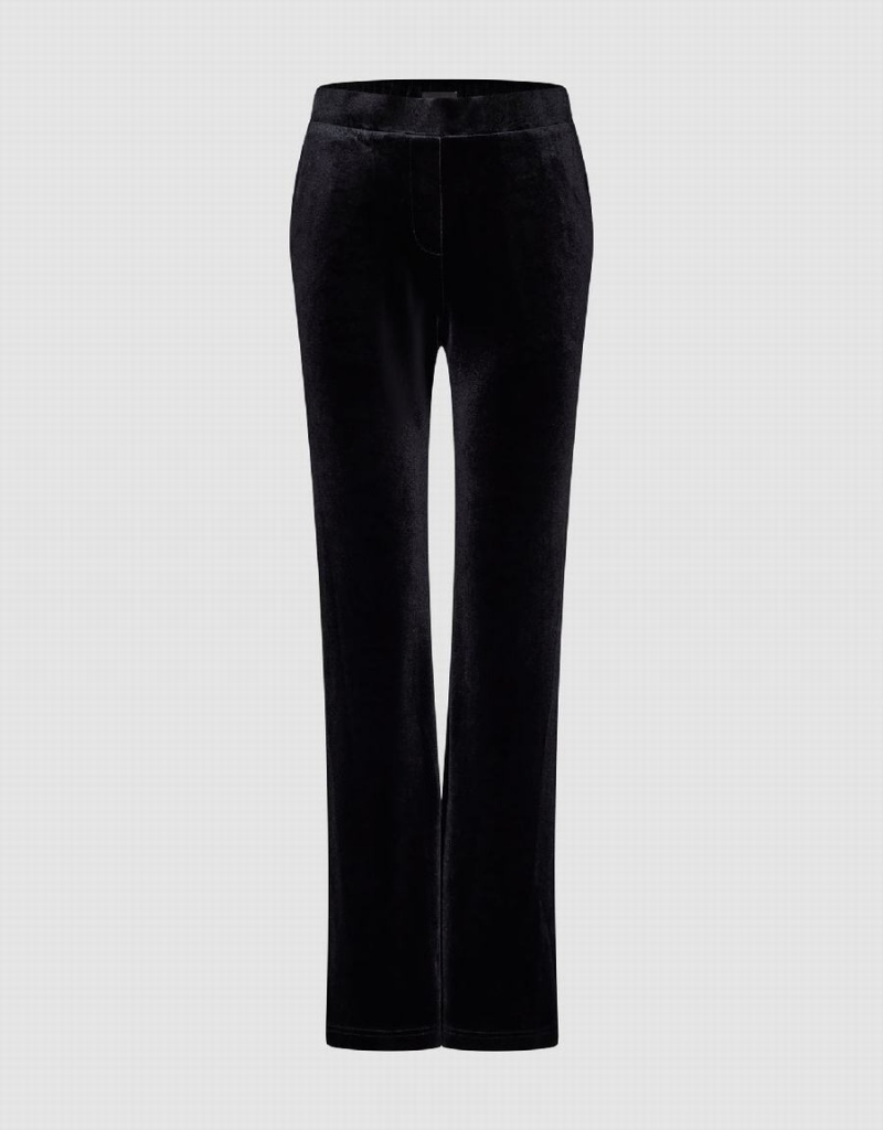Pantalon Urban Revivo Flaco Directo Mujer Negros | SXF1630OZ