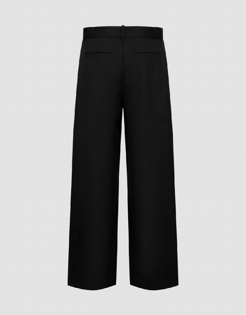 Pantalon Urban Revivo Loose Anchos-Leg Mujer Negros | PHL5840JG