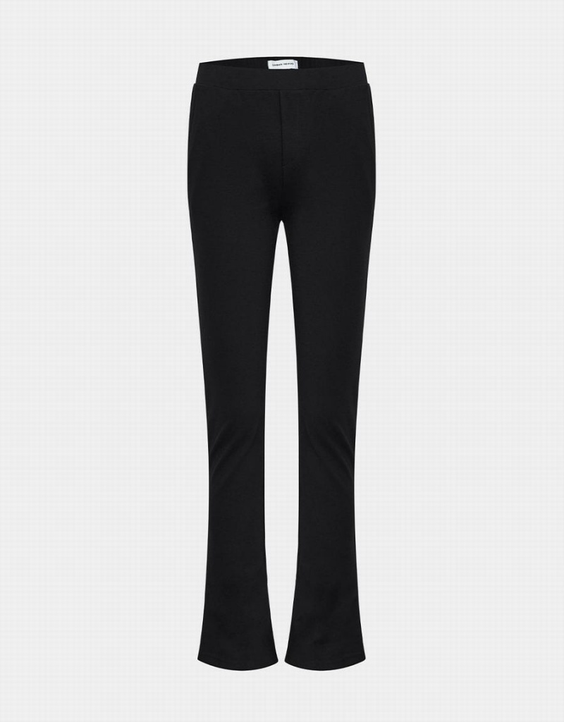 Pantalon Urban Revivo Mid Rise Flaco Flare Mujer Negros | PXB4313WT