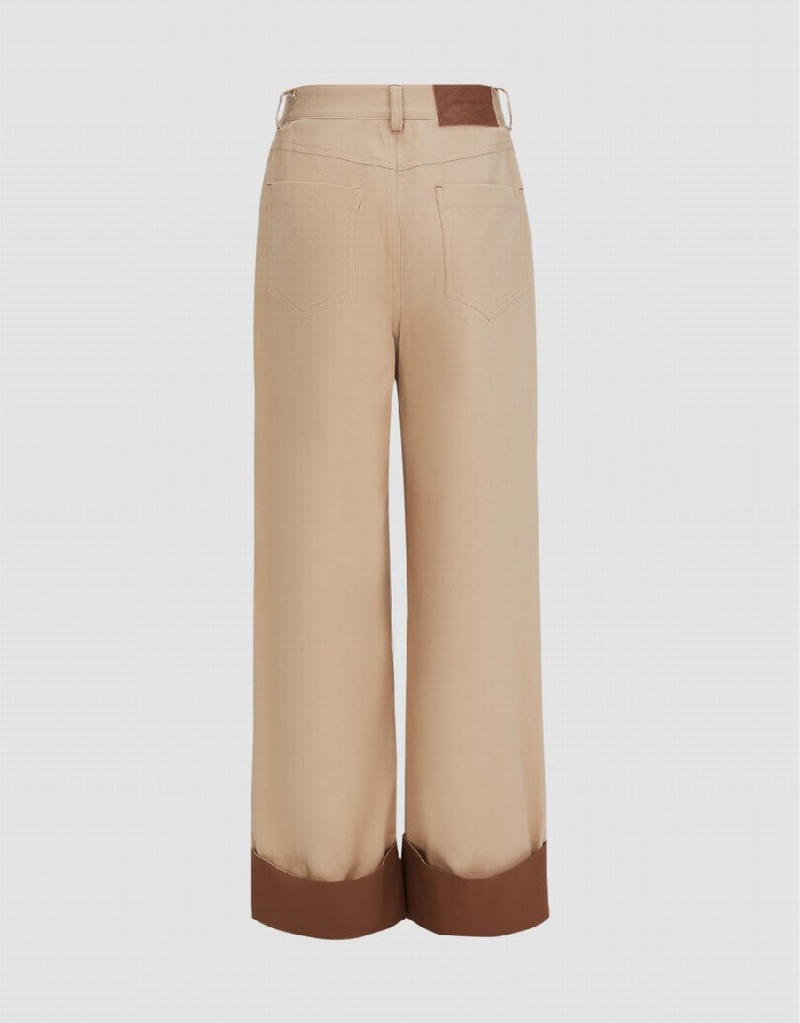Pantalon Urban Revivo Rolled Up Hem Directo Mujer Kaki | GNZ7947GW